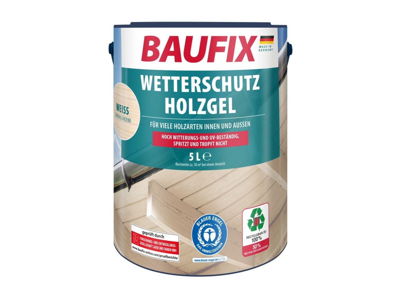 Houtbeschermende Gel- Beits wit 5 Liter