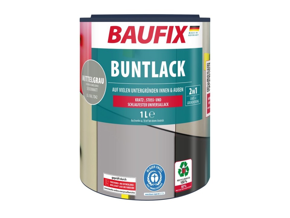 Multi- Lakverf middelgrijs 1 Liter