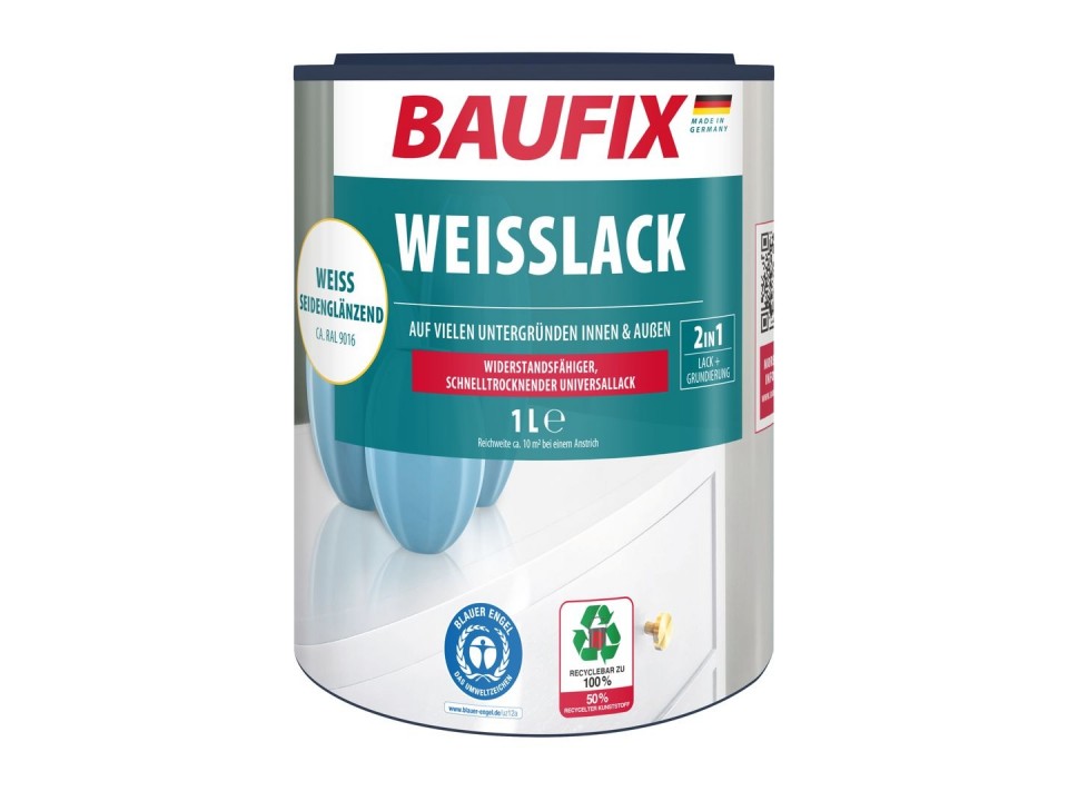 Witte Lak zijdeglans wit 1 Liter