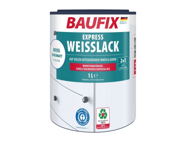 Express Witte lak Zijdemat wit 1 Liter