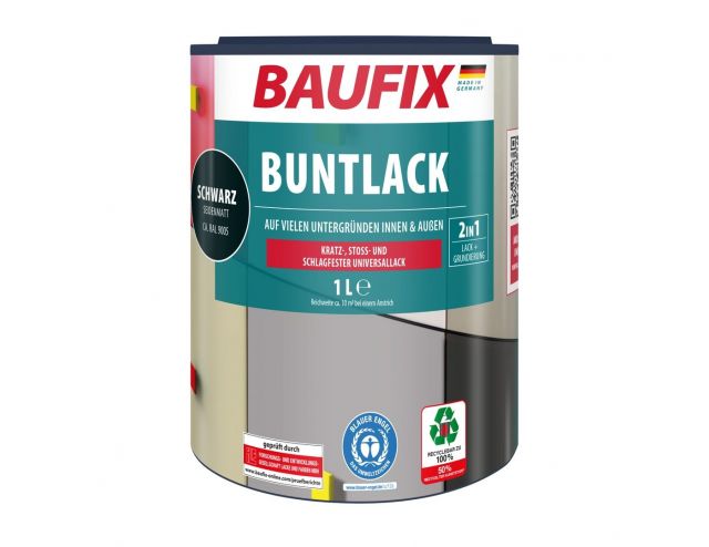 Multi- Lakverf zwart 1 Liter