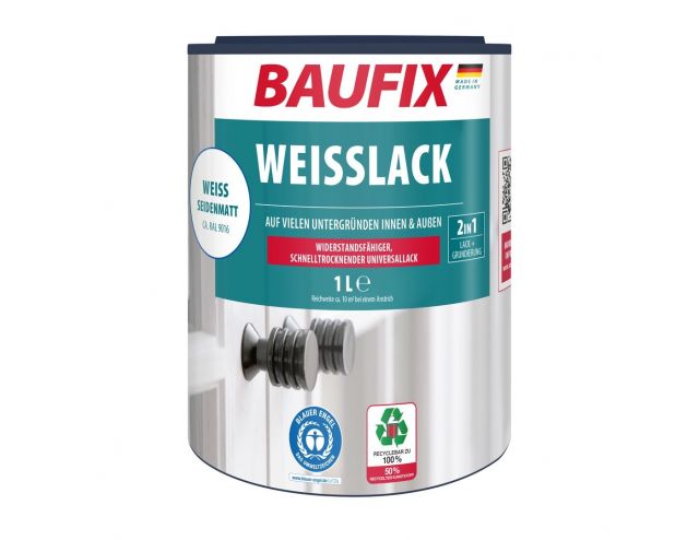 Witte Lak zijdemat wit 1 Liter