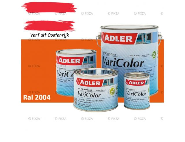 ADLER Varicolor 2in1 RAL 2004 Zuiver Oranje  – Lakverf voor op Hout, Metaal en Kunststof