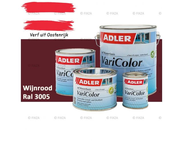 ADLER Varicolor 2in1 RAL 3005  Wijnrood  – Lakverf voor op Hout, Metaal en Kunststof