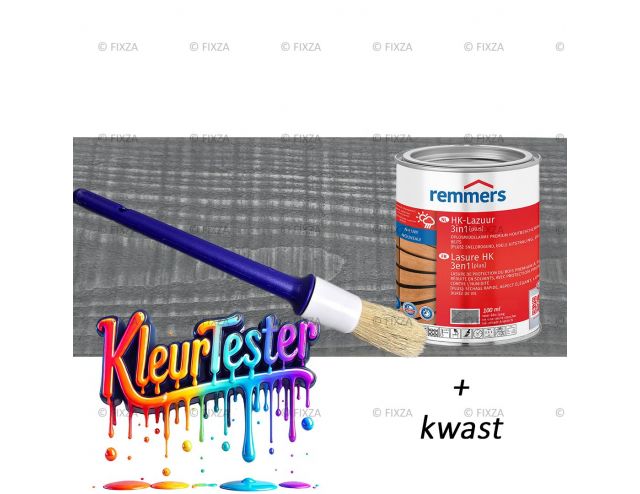 Kleurtester HK-Lazuur 3in1 Plus Houtbeits grafietgrijs, premium houtbeschermende beits 