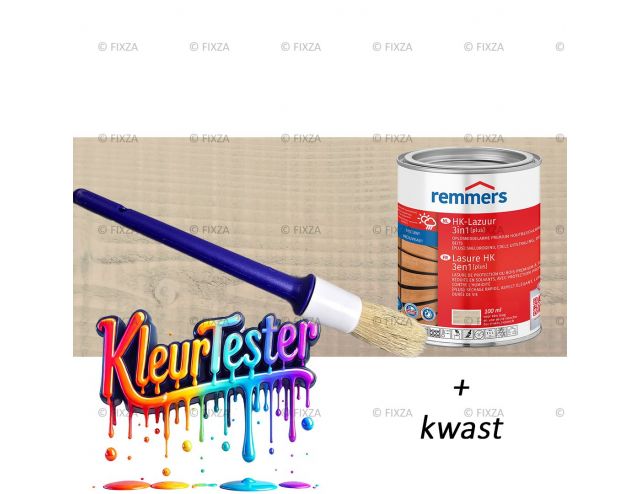 Kleurtester HK-Lazuur 3in1 Plus Houtbeits nevel-mistgrijs, premium houtbeschermende beits 