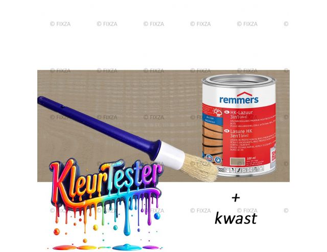 Kleurtester HK-Lazuur 3in1 Plus Houtbeits zandgrijs, premium houtbeschermende beits 