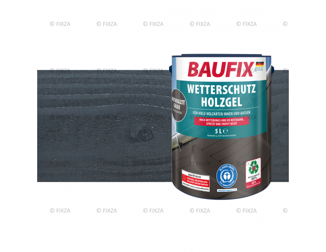 Houtbeschermende Gel- Beits antraciet grijs 5 Liter