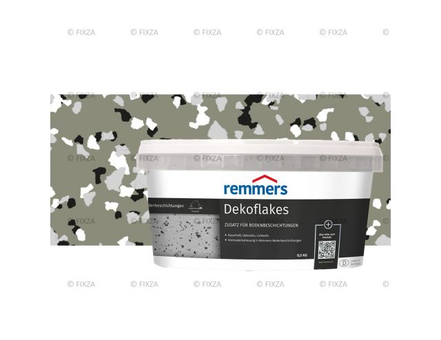 Decoflakes wit-grijs-zwart, Gekleurde vlokken voor een decoratieve afwerking van de vloercoating