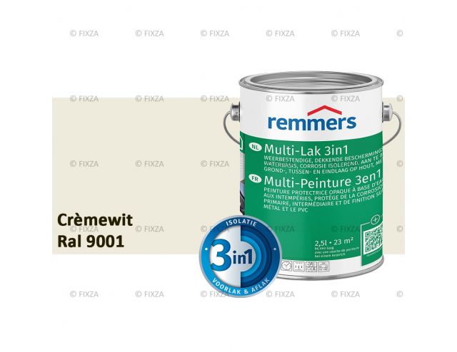 Multi- Lak 3in1 RAL 9001 Crèmewit - lakverf voor Hout, Metaal en Kunststof