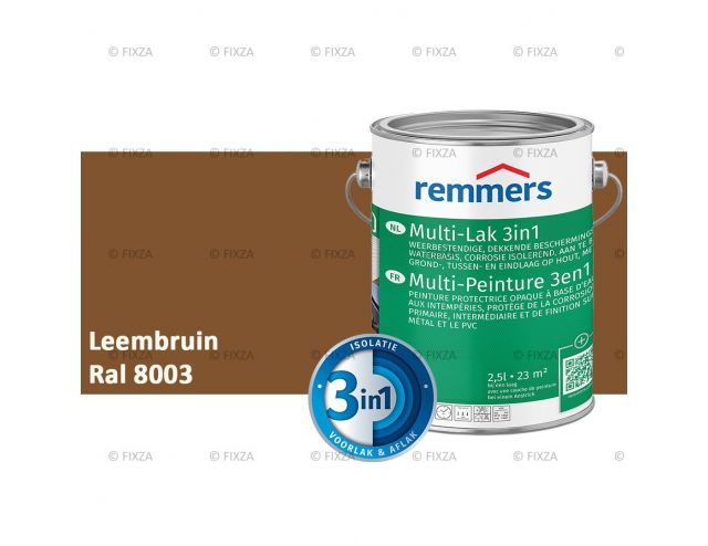 Multi- Lak 3in1 RAL 8003 Leembruin - lakverf voor Hout, Metaal en Kunststof