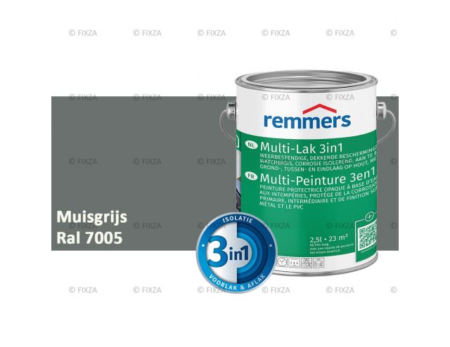 Multi- Lak 3in1 RAL 7005 Muisgrijs - lakverf voor Hout, Metaal en Kunststof