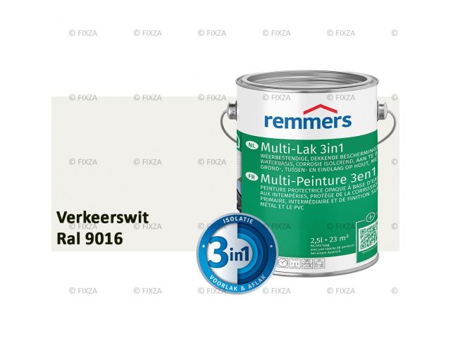Multi- Lak 3in1 RAL 9016 Verkeerswit - lakverf voor Hout, Metaal en Kunststof