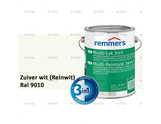 Multi- Lak 3in1 RAL 9010 Zuiver Wit - lakverf voor Hout, Metaal en Kunststof