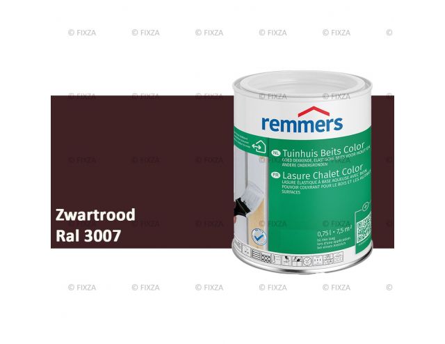 Tuinhuis beits Color RAL 3007 Zwartrood, voor Hout, Metaal en Kunststof