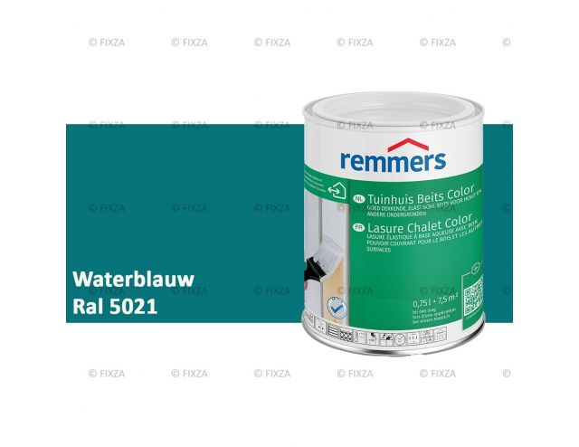 Tuinhuis beits Color RAL 5021 Waterblauw, voor Hout, Metaal en Kunststof