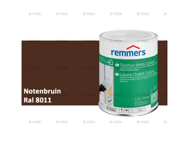 Tuinhuis beits Color RAL 8011 Notenbruin, voor Hout, Metaal en Kunststof
