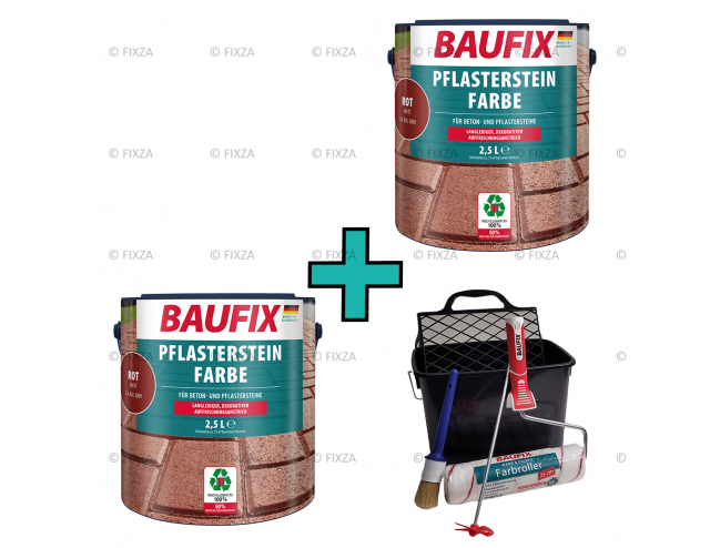 Impregnerende bestratingsverf oxide rood + verwerking set