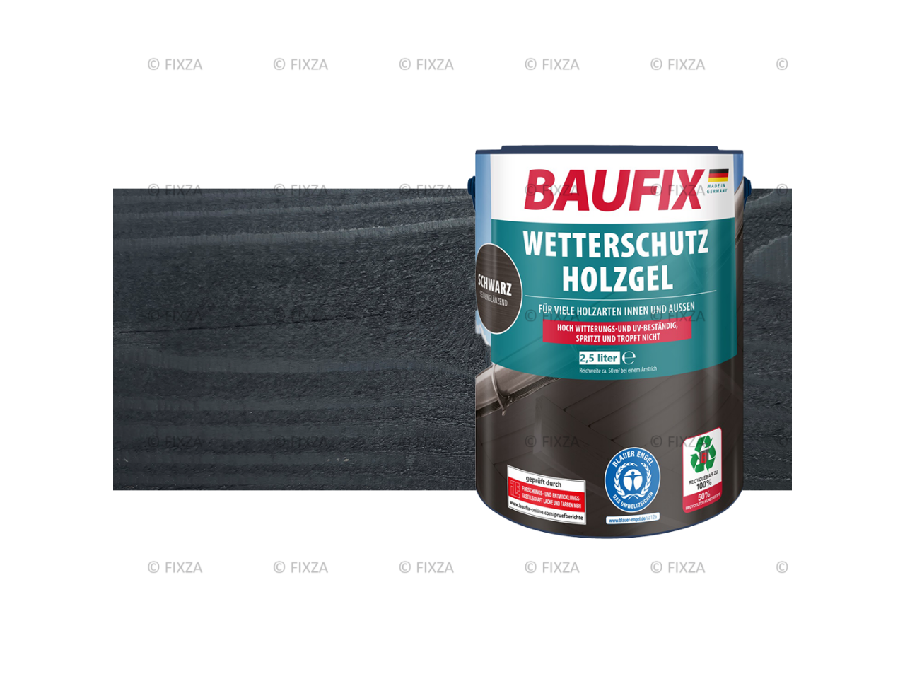 Houtbeschermende zwarte beits 2,5 Liter