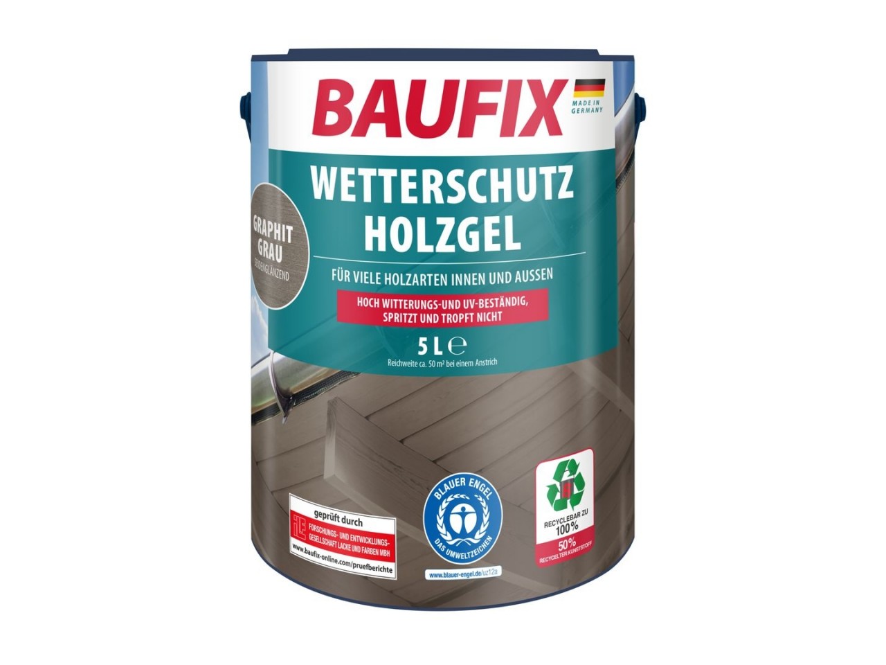 Houtbeschermende Gel- Beits grafietgrijs 5 Liter