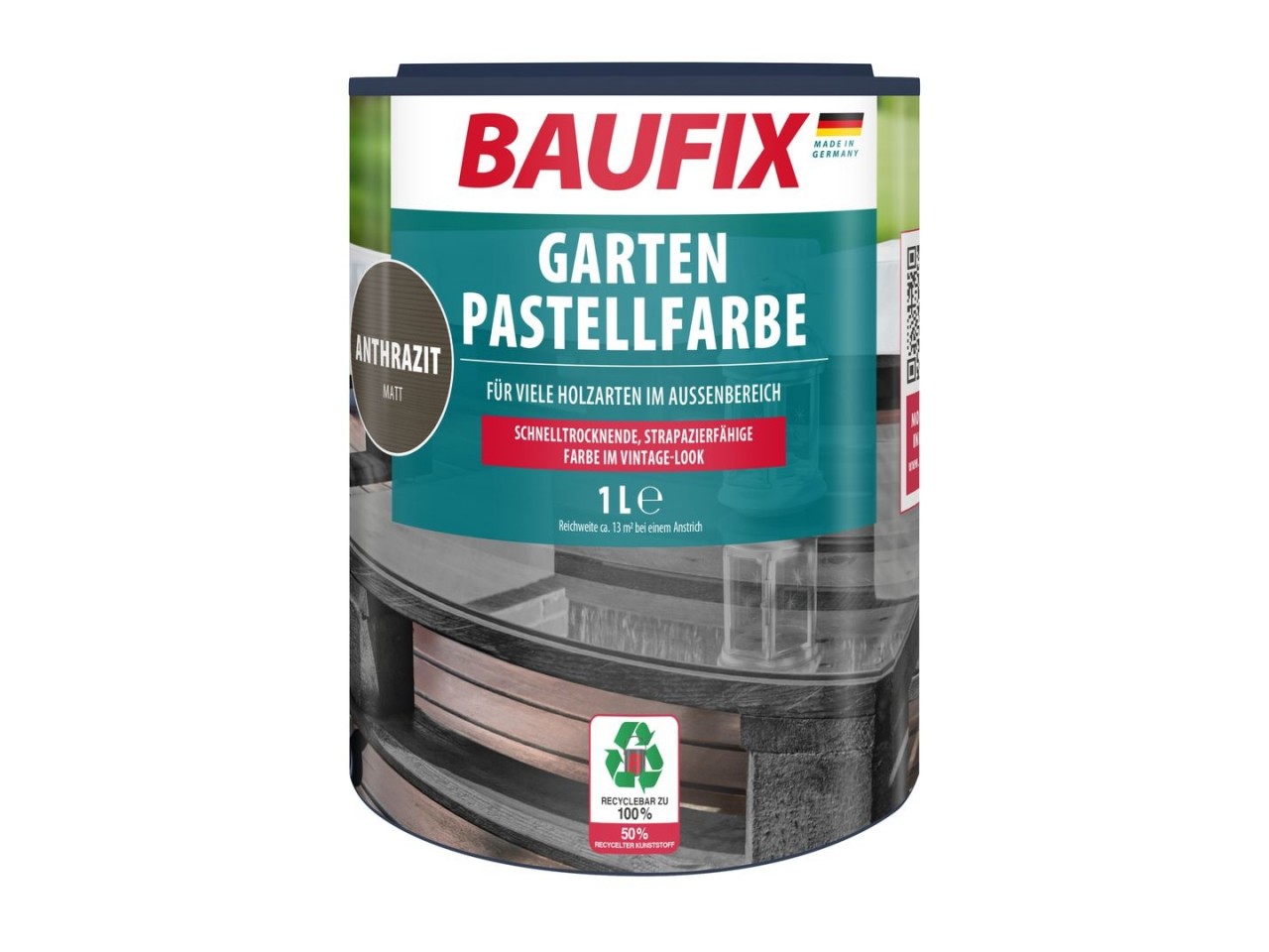 Tuin - & Steigerhoutbeits antraciet grijs 1 Liter