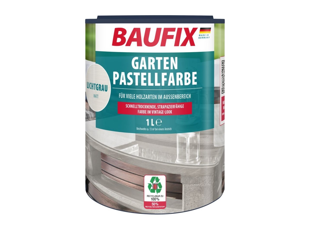 Tuin - & Steigerhoutbeits lichtgrijs 1 Liter