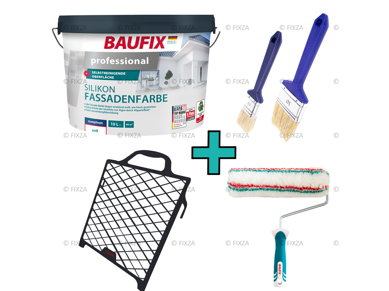 Professionele Siliconen Gevelverf wit 10 Liter + verwerkingset 1