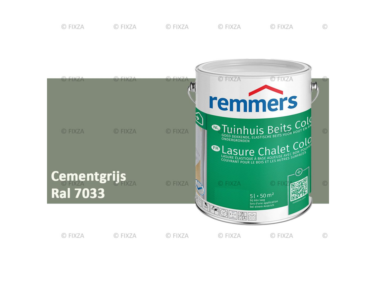 fixza-remmers-tuinhuis-beits-color-ral-7033-cementgrijs-5liter