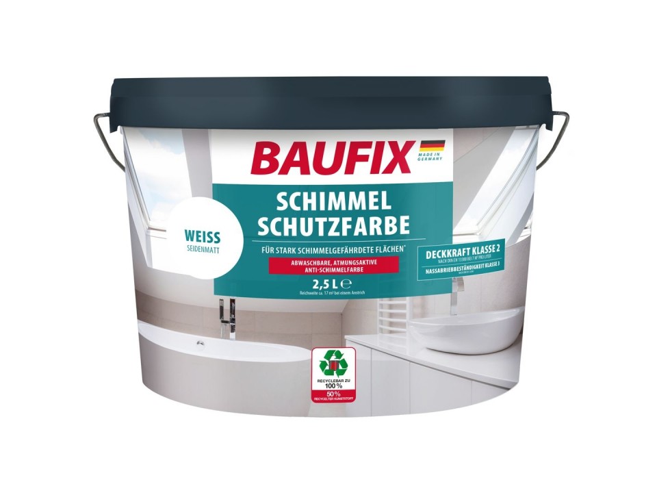 Schimmelwerende verf wit 2,5 Liter
