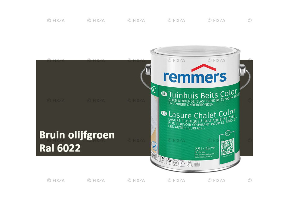 fixza-remmers-tuinhuis-beits-color-ral-6022-bruin-olijfgroen-2,5liter