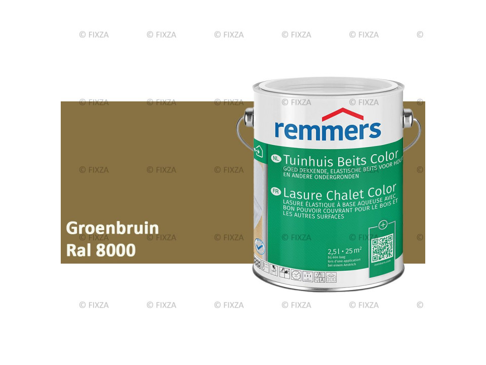 fixza-remmers-tuinhuis-beits-color-ral-8000-groenbruin-2,5liter