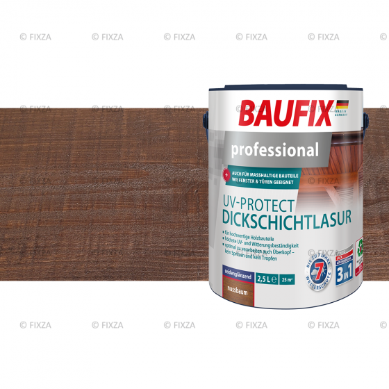 Prof UV-Protect diklaag Lazuur notenbruin 2,5 Liter