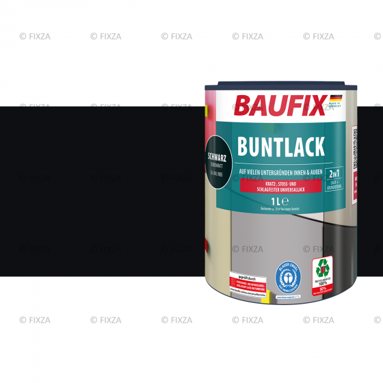 Multi- Lakverf zwart 1 Liter