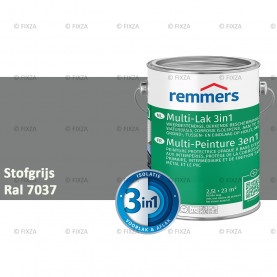Multi- Lak 3in1 RAL 7037 Stofgrijs - lakverf voor Hout, Metaal en Kunststof