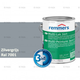 Multi- Lak 3in1 RAL 7001 Zilvergrijs - lakverf voor Hout, Metaal en Kunststof