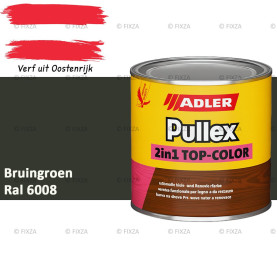 ADLER Pullex 2in1 Top-Color – RAL 6008 Bruingroen – Dekkende Buitenverf & Houtlazuur | Houtbescherming voor Buiten