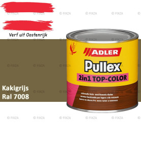 ADLER Pullex 2in1 Top-Color – RAL 7008 Kakigrijs – Dekkende Buitenverf & Houtlazuur | Houtbescherming voor Buiten