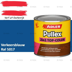 ADLER Pullex 2in1 Top-Color – RAL 5017 Verkeersblauw – Dekkende Buitenverf & Houtlazuur | Houtbescherming voor Buiten