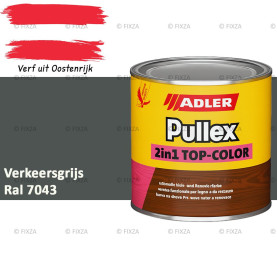 ADLER Pullex 2in1 Top-Color – RAL 7043 Verkeersgrijs B – Dekkende Buitenverf & Houtlazuur | Houtbescherming voor Buiten
