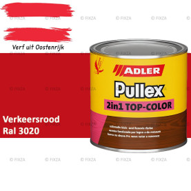 ADLER Pullex 2in1 Top-Color – RAL 3020 Verkeersrood – Dekkende Buitenverf & Houtlazuur | Houtbescherming voor Buiten