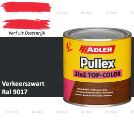 ADLER Pullex 2in1 Top-Color – RAL 9017 Verkeerszwart – Dekkende Buitenverf & Houtlazuur | Houtbescherming voor Buiten