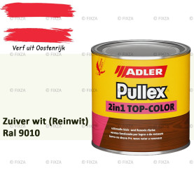 ADLER Pullex 2in1 Top-Color – RAL 9010 Zuiver wit (Reinwit) – Dekkende Buitenverf & Houtlazuur | Houtbescherming voor Buiten