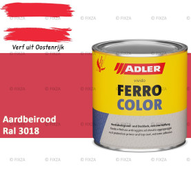 ADLER Ferrocolor 3-in-1 Roestwerend – Metaallak voor IJzer, Staal, Zink & Aluminium | Roestwerende Grond- & Deklaag voor Binnen & Buiten – Aardbeirood RAL 3018
