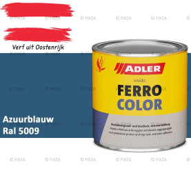 ADLER Ferrocolor 3-in-1 Roestwerend – Metaallak voor IJzer, Staal, Zink & Aluminium | Roestwerende Grond- & Deklaag voor Binnen & Buiten – Azuurblauw RAL 5009