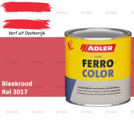 ADLER Ferrocolor 3-in-1 Roestwerend – Metaallak voor IJzer, Staal, Zink & Aluminium | Roestwerende Grond- & Deklaag voor Binnen & Buiten – Bleekrood RAL 3017