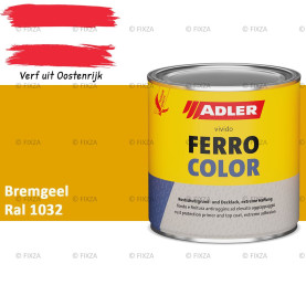 ADLER Ferrocolor 3-in-1 Roestwerend – Metaallak voor IJzer, Staal, Zink & Aluminium | Roestwerende Grond- & Deklaag voor Binnen & Buiten – Bremgeel RAL 1032
