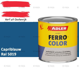 ADLER Ferrocolor 3-in-1 Roestwerend – Metaallak voor IJzer, Staal, Zink & Aluminium | Roestwerende Grond- & Deklaag voor Binnen & Buiten – Capriblauw RAL 5019