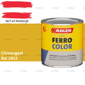 ADLER Ferrocolor 3-in-1 Roestwerend – Metaallak voor IJzer, Staal, Zink & Aluminium | Roestwerende Grond- & Deklaag voor Binnen & Buiten – Citroengeel RAL 1012