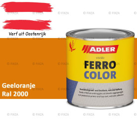 ADLER Ferrocolor 3-in-1 Roestwerend – Metaallak voor IJzer, Staal, Zink & Aluminium | Roestwerende Grond- & Deklaag voor Binnen & Buiten – Geeloranje RAL 2000