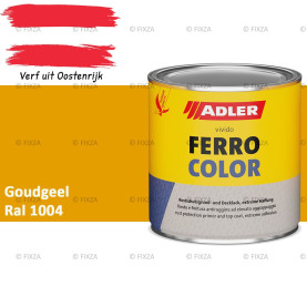 ADLER Ferrocolor 3-in-1 Roestwerend – Metaallak voor IJzer, Staal, Zink & Aluminium | Roestwerende Grond- & Deklaag voor Binnen & Buiten – Goudgeel RAL 1004